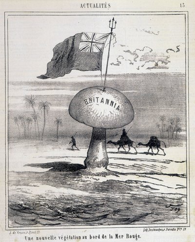 Tegneserie: Ny vegetation ved Det Røde Hav (britisk svamp, der koloniserer Egypten) - 01/02/1868 af French School