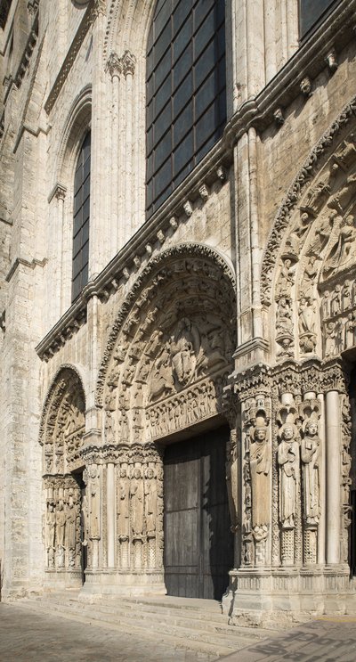 Cathedrale de chartres, portal kongelig facade vest af French School