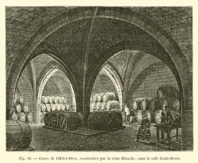Kældre af Hôtel-Dieu, bygget af dronning Blanche, under Saint-Denis værelse af French School