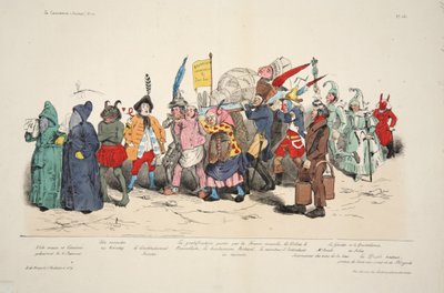 Politisk askeceremoni, fra La Caricature, pub. 1833 (håndfarvet litografi) af French School