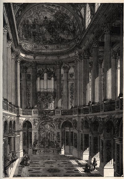 Kapel af slottet i Versailles - Kapel af slottet i Versailles - indgravering i "" PATRIE" - BESKRIVELSE PECTURERIQUE DE LA FRANCE EN 6 BIND AF LUCIEN HUARD - slutningen af 1800-tallet af French School