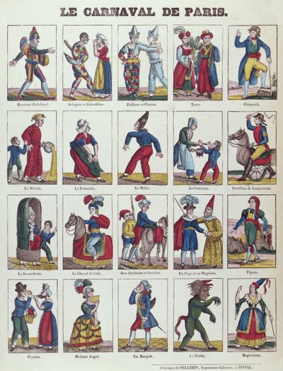 Karnevalet i Paris, ca. 1840 af French School