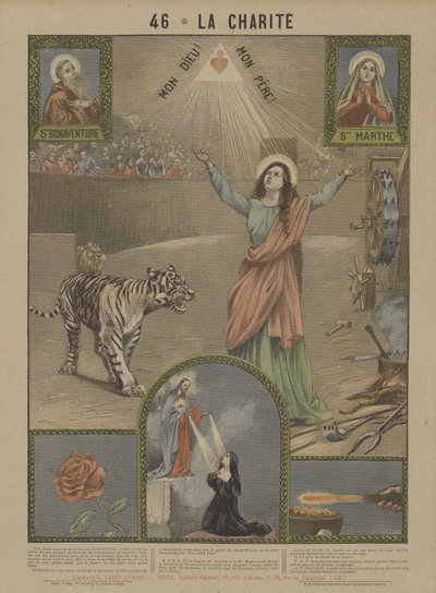 Charity (farve litho) af French School