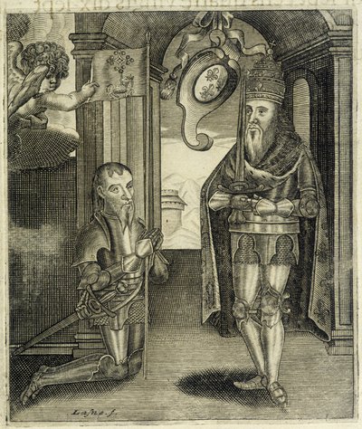 Karl den Store og grev Toulouse Torsin (eller Chorson) - i "Historien om greverne af Toulouse" af Guillaume de Catel, Toulouse af French School