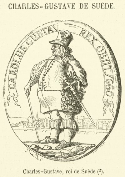Charles-Gustave, roi de Suede (gravering) af French School