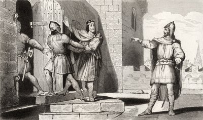 Charles III (879-929) den Simple taget til fange af en af sine soldater, fra 