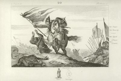 Charles Martel at the Battle of Tours, 732  af French School