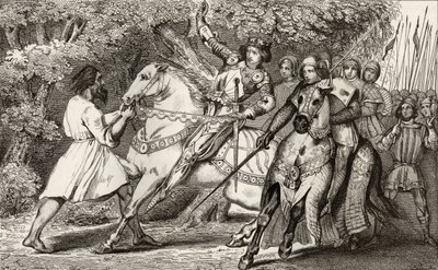 Charles VI (1368-1412) den sindssyge får besked om et bagholdsangreb i skoven nær Angers, fra 