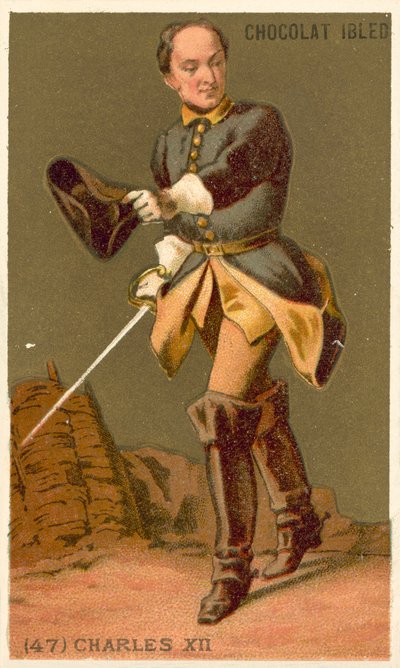 Karl XII af Sverige (chromolitho) af French School
