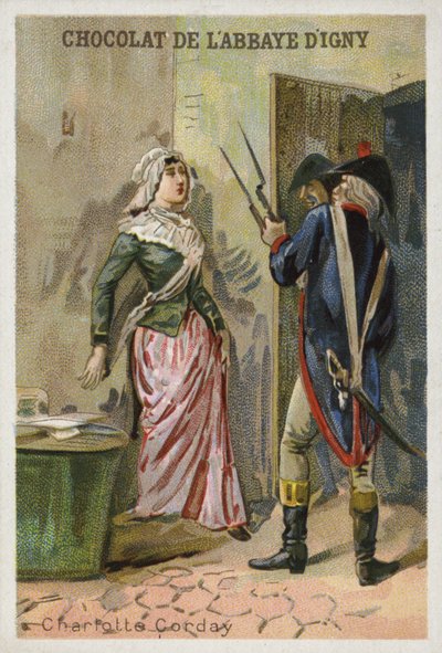 Charlotte Corday, snigmorder på den franske revolutionære jakobinske leder Jean-Paul Marat af French School