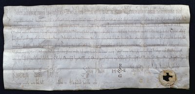 Charter underskrevet af Hugues I Capet (941-996), konge af Frankrig, 988 (pen og blæk på papir) af French School