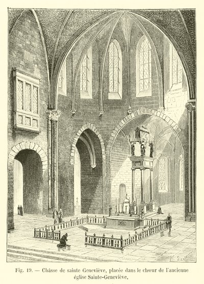 Chase of Saint Genevieve, placeret i koret i den gamle Sainte-Genevieve kirke af French School