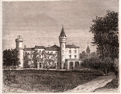 Chateau de Lamartine - 71520 Saint Point - gravering i "La France illustree: geografi, historie, statistisk administration" af V.A. Malt-brun. 1884 af French School