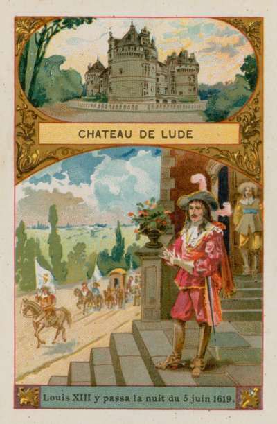 Chateau de Lude, hvor Ludvig XIII (1601-1643) tilbragte natten til juni 1619 af French School