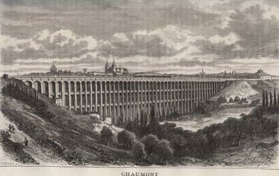 Chaumont - Haute-Marne - indgravering i "La France illustrée: geografi, historie, statistisk administration" af V.A. Malt-Brown. 1884 af French School