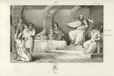 Childebert III, King of the Franks  af French School