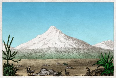 Chimborazo vulkan. (stik, ca. 1840) af French School