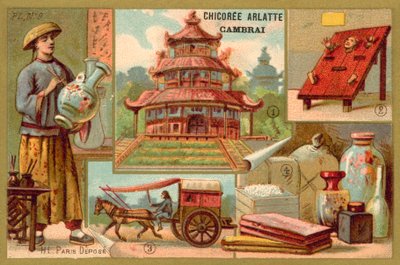 Kina (chromolitho) af French School
