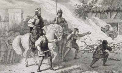Chlotaire I (497-561) brænder sin oprørske søn og familie, fra 