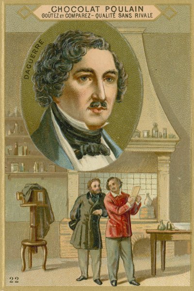 Chokolade Poulain handelskort, Louis Daguerre af French School
