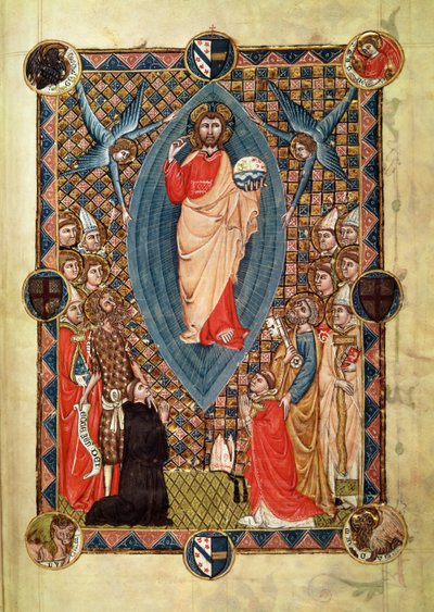 Kristus i majestæt med hellige, fra biskop Pierre de la Jugies pavelige kirke, 1350 af French School