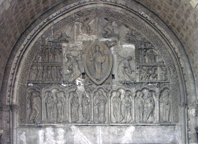 Kristus med to engle og scener fra St. Etiennes liv, fra norddøren af French School
