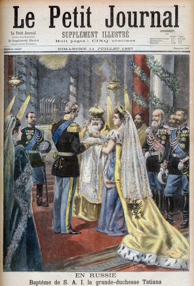 Dåb af storhertuginde Tatiana af Rusland, illustration til Le Petit Journal af French School