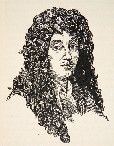 Christiaan Huygens, kopi af Boris Mestchersky (d.1957) illustration fra Histoire de la Nation Francaise, Sciences, bind I & II, af Gabriel Hanotaux (1853-1944), 1924 af French School