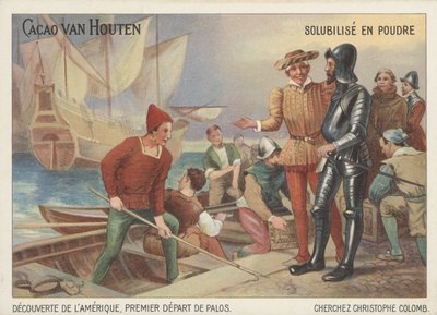 Christopher Columbus tager afsted fra Palos på sin rejse for at opdage Amerika af French School