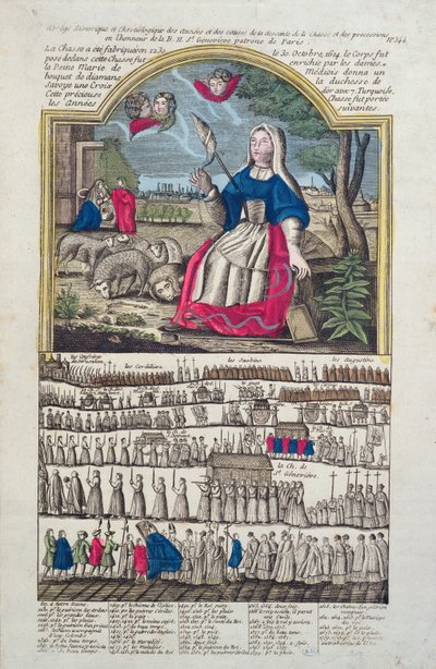 Kronologi og skildring af processionen af St. Genevieve af French School