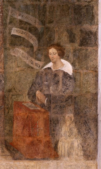 Kirke (Sankt Johannes Døberens Kirke). Interiør. Kapel Saint-Fursy. Vægmalerier. Forherligelsen af ​​Maria (fresko kendt som den gode død). Begynd det 17. århundrede. af French School