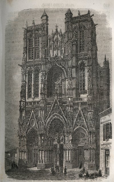 Church Saint-Vulfran (Saint Vulfran) tidligere collegiale i Abbeville i departementet Somme i Frankrig - indgravering i "Histoire de France" af Victor Duruy (1811-1894) - 1882 af French School