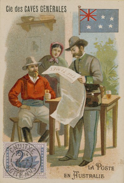 Cie des Caves Generales handelskort, post af French School