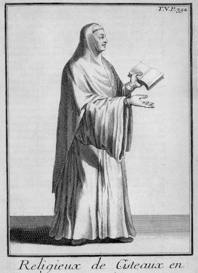 Cisterciensernonne i korvane, ca. 1700 (gravering) af French School