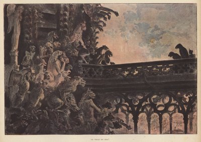 City on Fire (farve litho) af French School