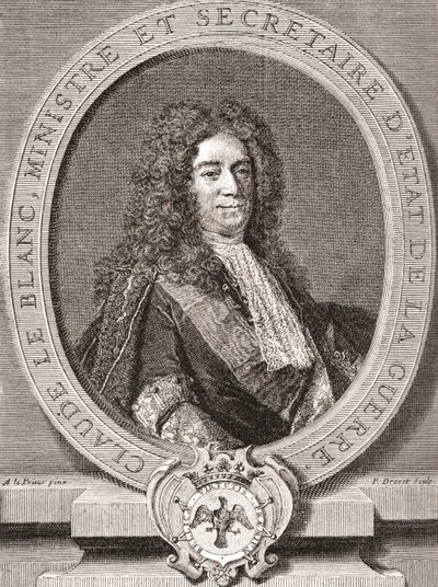 Claude Le Blanc, 1669 1728. Fransk kongelig embedsmand for det gamle regime og to gange krigsminister. Fra Les Heures Libres udgivet 1908. af French School