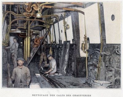 Rengøring af kedelrum - i ""Militæralbum - Navy: Life onboard"" af French School