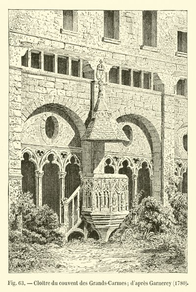 Kloster af Grands-Carmes kloster; efter Garneray, 1780 af French School