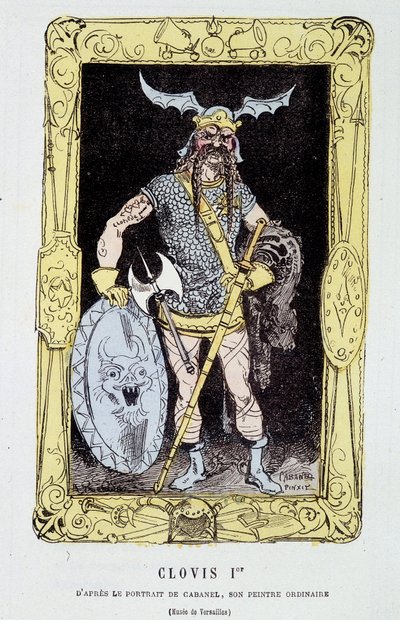 Clovis 1er - i "" History of France Tintamarresque "" af Touchatout af French School
