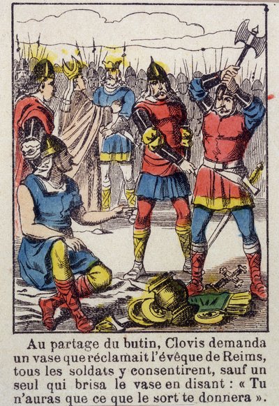 Clovis and the Soissons Vase - Billeddannelse af Epinal fra det 19. århundrede af French School