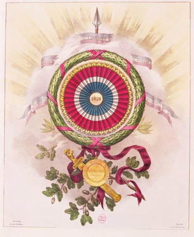 Cockade, emblem fra 1848 af French School