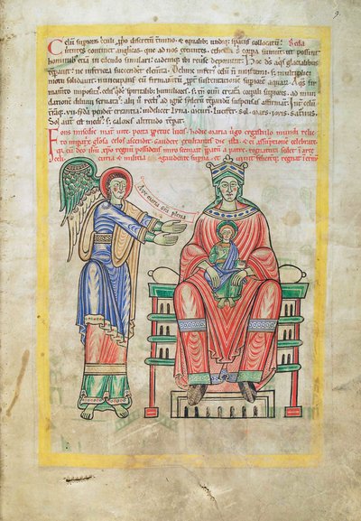Torsk. Gulf. 1 Gud. lat. (9r), Madonna and Child, fra Liber Floridus af Lambert de Saint-Omer c.1120 af French School