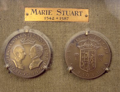 Mønt præget efter ægteskabet mellem Mary Queen of Scots (1542-87) og Frans II (1544-60) 1588 af French School