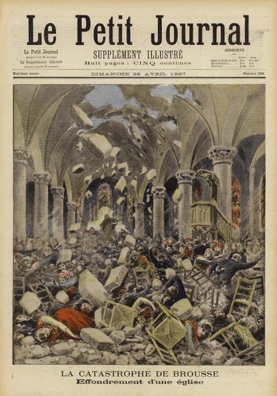 Sammenbrud af et kirketag, Brousse, Frankrig, 1897 af French School