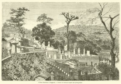 Collines begraver en Nagasaki (gravering) af French School