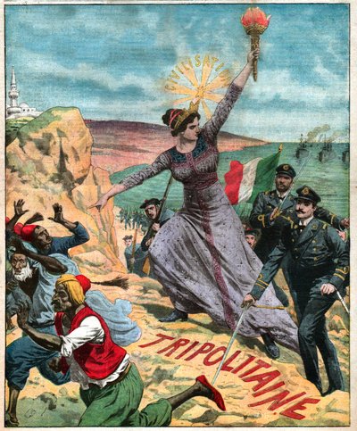 Colonisation italienne en Lybie. Italiensk kolonisering i Lybien. af French School