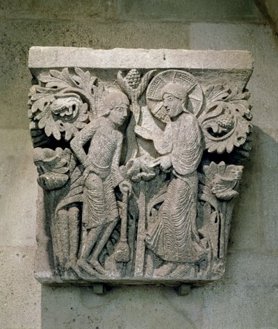 Søjlehoved for Kristus og Jakob den Mindre, ca. 1125-30 (kalksten) af French School