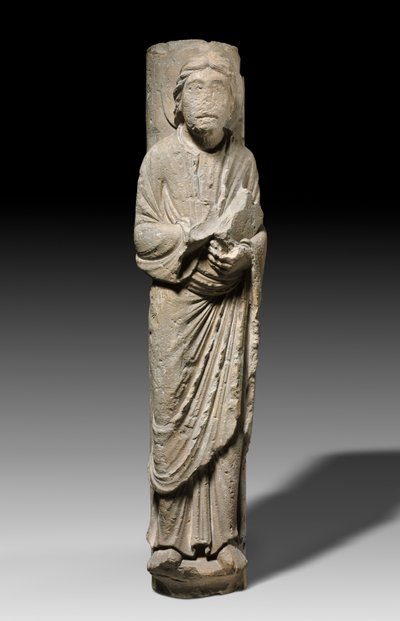 Søjleformet figur af en apostel, Châlons-sur-Marne, ca. 1180 (kalksten) af French School