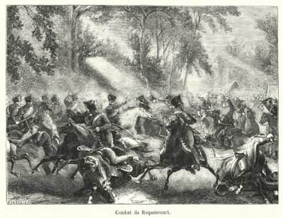 Combat de Roquencourt (gravering) af French School