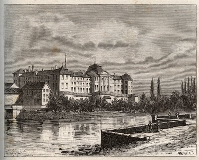 Commercy - La Meuse (55), Lorraine, Frankrig - indgravering i "La France illustrée: geografi, historie, statistisk administration" af V.A. Malt-Brown. 1884 af French School